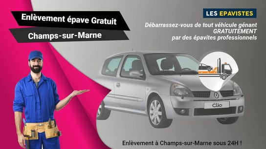 Si vous avez besoin des services d'un épaviste gratuit à Champs-sur-Marne, n'hésitez pas à prendre contact en composant le **téléphone**.