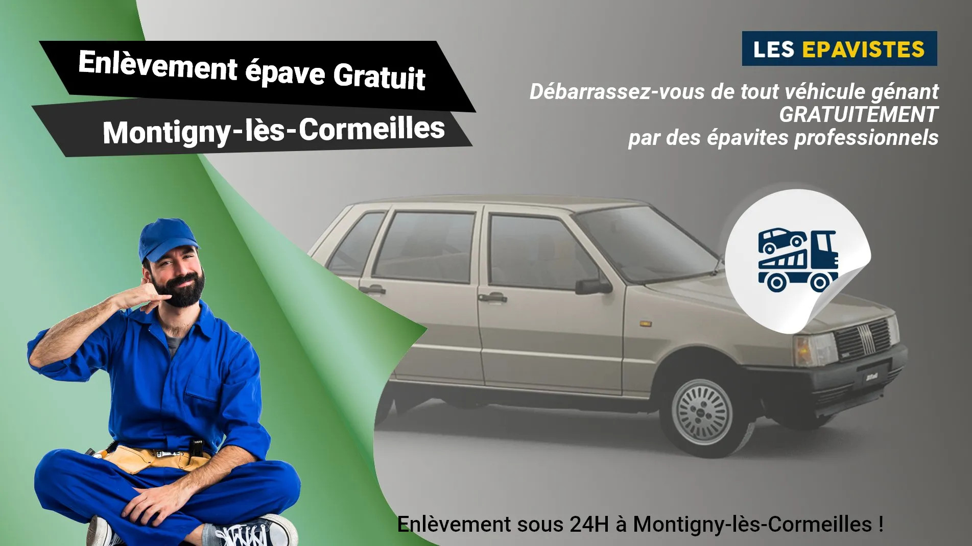 épaviste gratuit à Montigny-lès-Cormeilles, contactez le 01.88.33.49.70