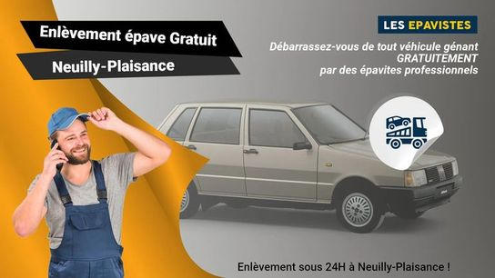 Service de dépannage et d'Enlèvement d'épave gratuits à Neuilly-Plaisance. N'hésitez pas à nous contacter au 01.88.33.49.70.