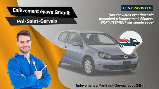 Pour un service d'Enlèvement d'épave gratuits au Pré-Saint-Gervais, veuillez contacter le numéro de téléphone suivant : 01.88.33.49.70.
