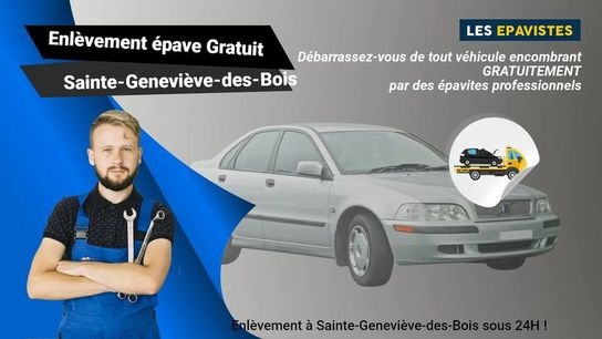 Si vous recherchez un service d'enlèvement d'épaves gratuit à Sainte-Geneviève-des-Bois, vous pouvez joindre notre équipe au 01.88.33.49.70.