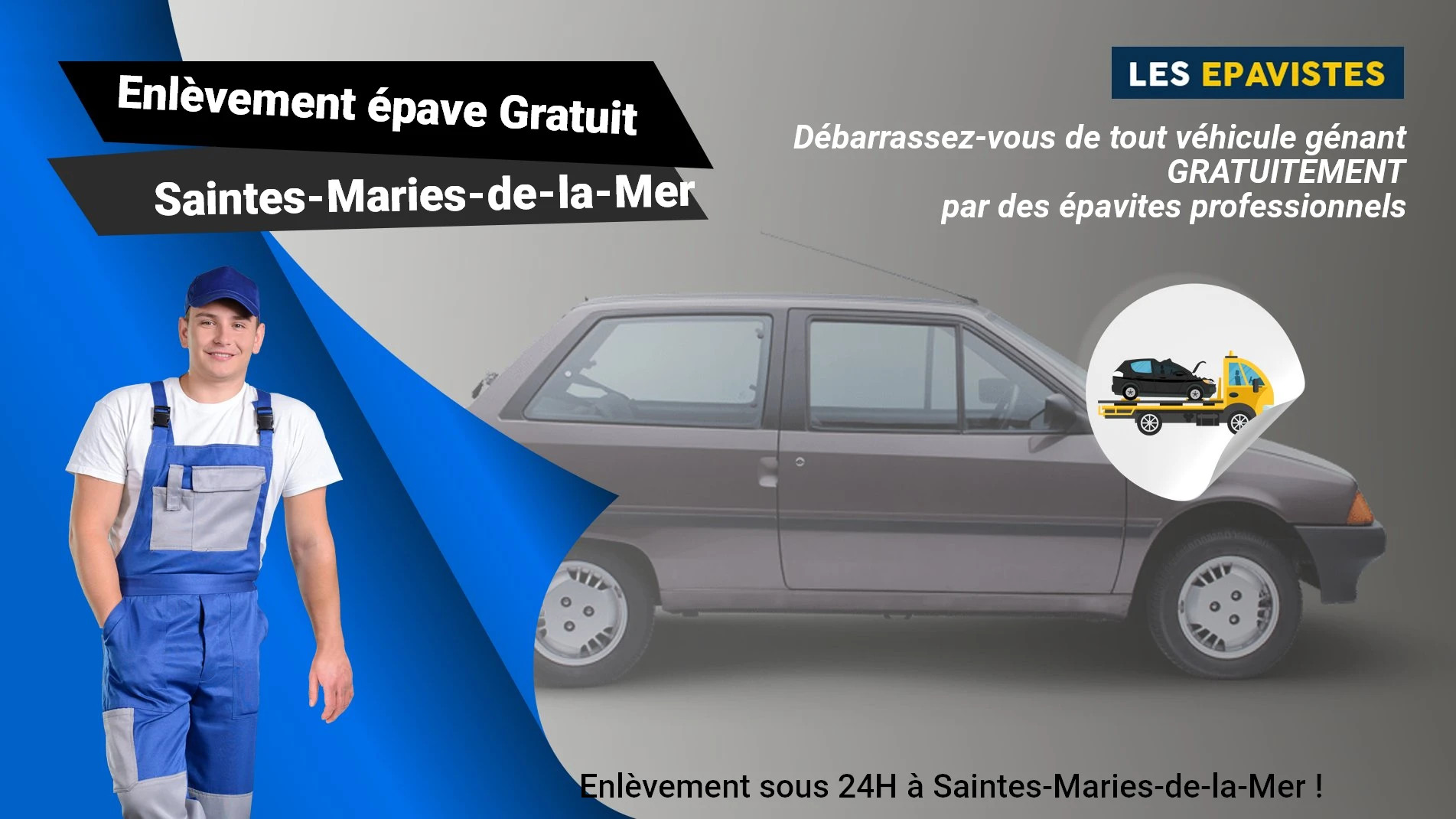 épaviste gratuit à Saintes-Maries-de-la-Mer, contactez le 04.84.89.46.80